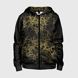 Детская толстовка на молнии Universe in golden crackles abstraction