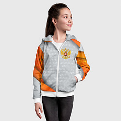 Толстовка на молнии детская Orange & silver Russia, цвет: 3D-белый — фото 2