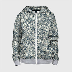 Толстовка на молнии детская Дудл иллюстрация любовь, цвет: 3D-меланж