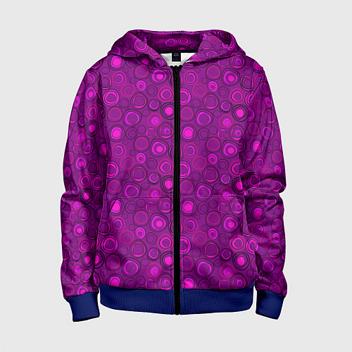 Детская толстовка на молнии Абстрактный неоновый узор Фуксия / 3D-Синий – фото 1