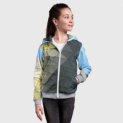 Толстовка на молнии детская Абстрактная сетка из множества фигур, цвет: 3D-меланж — фото 2