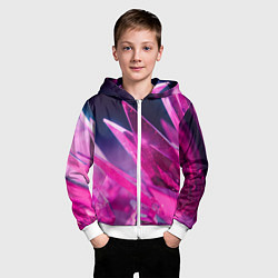 Толстовка на молнии детская Розовые кристаллы, цвет: 3D-белый — фото 2