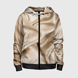 Толстовка на молнии детская Струящаяся золотистая ткань, цвет: 3D-черный