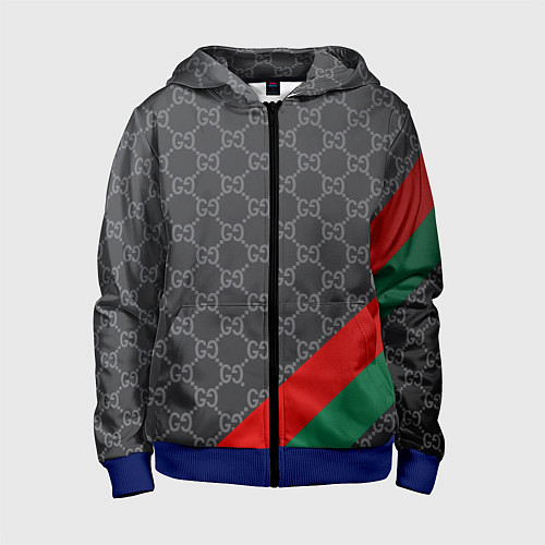 Детская толстовка на молнии В стиле gucci / 3D-Синий – фото 1