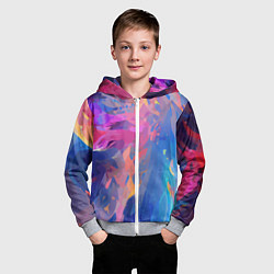 Толстовка на молнии детская Splash of colors, цвет: 3D-меланж — фото 2
