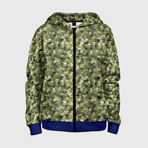 Детская толстовка на молнии Милитари череп мини / 3D-Синий – фото 1