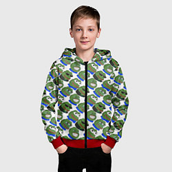 Толстовка на молнии детская Эмоции Пепе, цвет: 3D-красный — фото 2