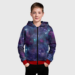 Толстовка на молнии детская Бесконечность звездного неба, цвет: 3D-красный — фото 2