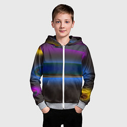 Толстовка на молнии детская Космос неон планета земля, цвет: 3D-меланж — фото 2