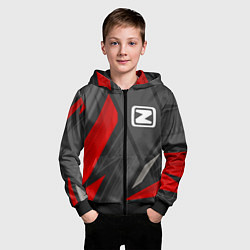 Толстовка на молнии детская Zotye sports racing, цвет: 3D-черный — фото 2