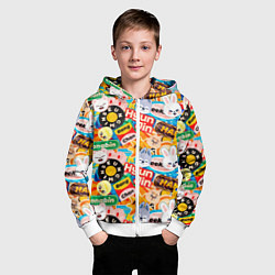 Толстовка на молнии детская Skzoo stickers characters, цвет: 3D-белый — фото 2