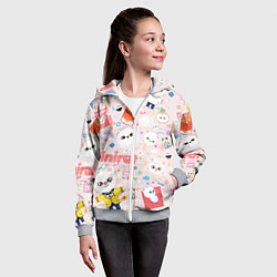 Толстовка на молнии детская Skzoo Jinniret pattern cartoon avatar, цвет: 3D-меланж — фото 2