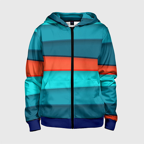 Детская толстовка на молнии Геометрические непараллельные пластины / 3D-Синий – фото 1