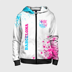 Детская толстовка на молнии Barcelona neon gradient style: надпись, символ