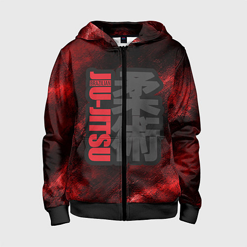 Детская толстовка на молнии Jiu-Jitsu Bazilian Black-Red / 3D-Черный – фото 1