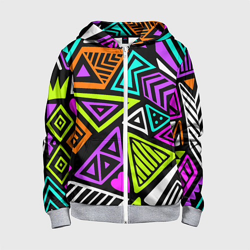 Детская толстовка на молнии Abstract geometric shapes / 3D-Меланж – фото 1