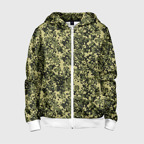 Детская толстовка на молнии Камуфляж Flecktarn Jeitai / 3D-Белый – фото 1