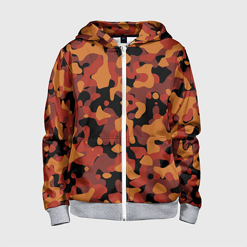 Детская толстовка на молнии Камуфляж Common Orange / 3D-Меланж – фото 1