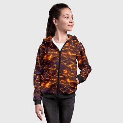 Толстовка на молнии детская Раскалённый камуфляж, цвет: 3D-черный — фото 2