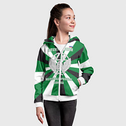 Толстовка на молнии детская Железнодорожные войска ВС РФ, цвет: 3D-белый — фото 2