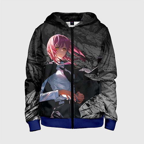 Детская толстовка на молнии Демон контроля : Человек бензопила / 3D-Синий – фото 1