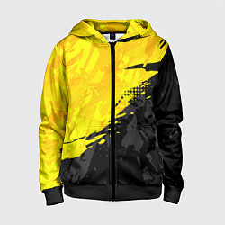 Толстовка на молнии детская Black and yellow, цвет: 3D-черный