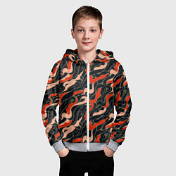 Толстовка на молнии детская Japanese pattern, цвет: 3D-меланж — фото 2