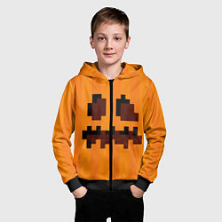 Толстовка на молнии детская Тыква - Майнкрафт - Хеллоуин, цвет: 3D-черный — фото 2