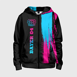 Толстовка на молнии детская Bayer 04 - neon gradient: по-вертикали, цвет: 3D-черный