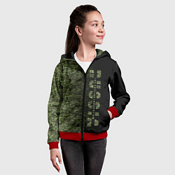 Толстовка на молнии детская Камуфляж Russian Federation, цвет: 3D-красный — фото 2
