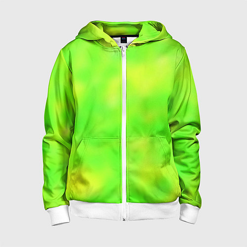 Детская толстовка на молнии Цвет сочное яблоко / 3D-Белый – фото 1