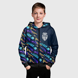 Толстовка на молнии детская Monaco градиентные мячи, цвет: 3D-черный — фото 2