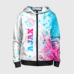 Детская толстовка на молнии Ajax neon gradient style: по-вертикали