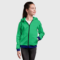 Толстовка на молнии детская Зеленый вязаный свитер, цвет: 3D-синий — фото 2