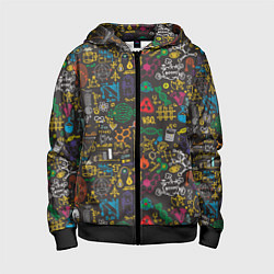 Толстовка на молнии детская Шпаргалка по химии, цвет: 3D-черный