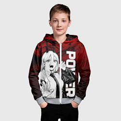 Толстовка на молнии детская Пауэр : Человек-бензопила, цвет: 3D-меланж — фото 2