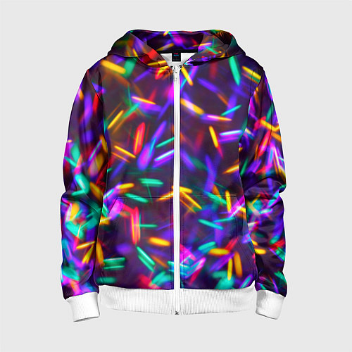 Детская толстовка на молнии Цветомузыка / 3D-Белый – фото 1