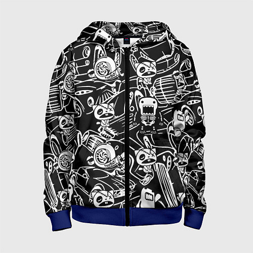 Детская толстовка на молнии JDM Pattern / 3D-Синий – фото 1