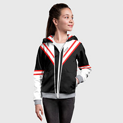 Толстовка на молнии детская FIRM черная с белым углом, цвет: 3D-меланж — фото 2