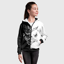 Толстовка на молнии детская Drain Face ZXC, цвет: 3D-черный — фото 2