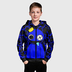 Толстовка на молнии детская Радужные друзья - персонаж Синий, цвет: 3D-черный — фото 2