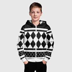 Толстовка на молнии детская Узор Кена Рюгуджи, цвет: 3D-белый — фото 2