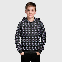 Толстовка на молнии детская Glitch свитер с оленями, цвет: 3D-черный — фото 2