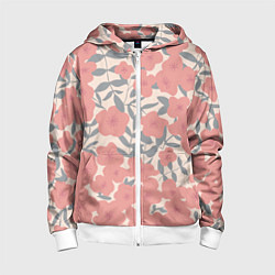 Детская толстовка на молнии Узор из красных цветов