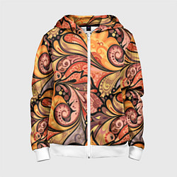 Детская толстовка на молнии Multicolored branching floral patterns