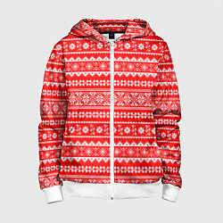 Толстовка на молнии детская Jacquard pattern, цвет: 3D-белый