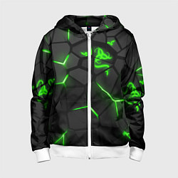Детская толстовка на молнии Razer green neon