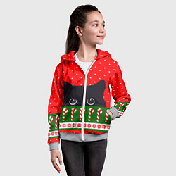 Толстовка на молнии детская Котик: новогодний свитер, цвет: 3D-меланж — фото 2
