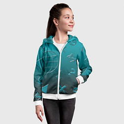 Толстовка на молнии детская Символы соцсетей, цвет: 3D-белый — фото 2