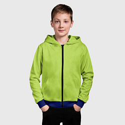 Толстовка на молнии детская Текстурированный ярко зеленый салатовый, цвет: 3D-синий — фото 2